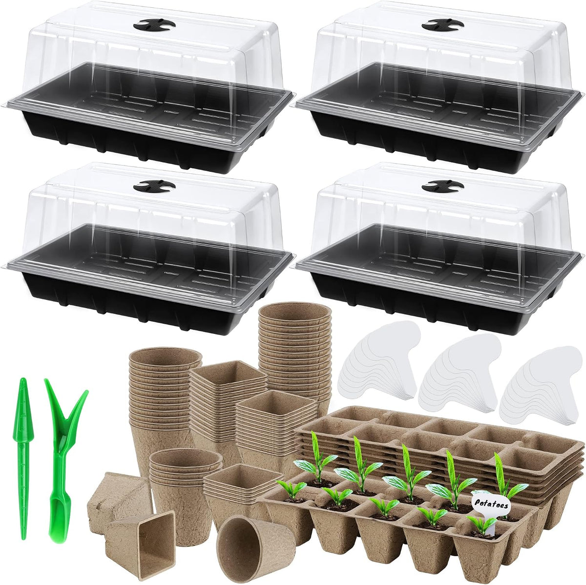 Hahood 4 Pack Seed Starter Tray Set