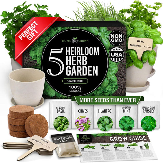 HOME GROWN 5 Herb Indoor Garden Starter Kit