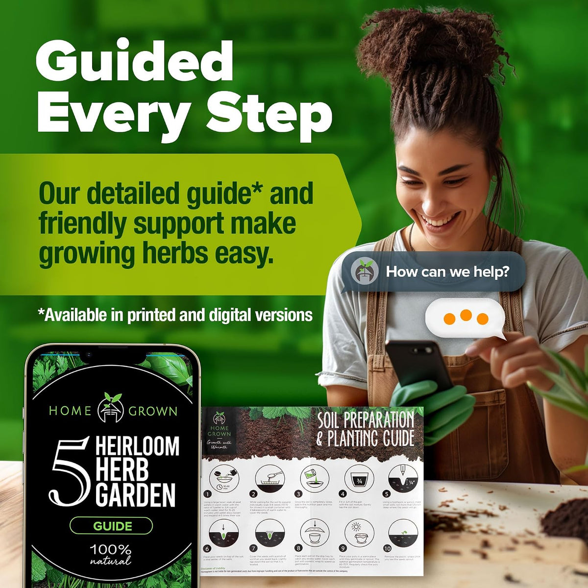 HOME GROWN 5 Herb Indoor Garden Starter Kit
