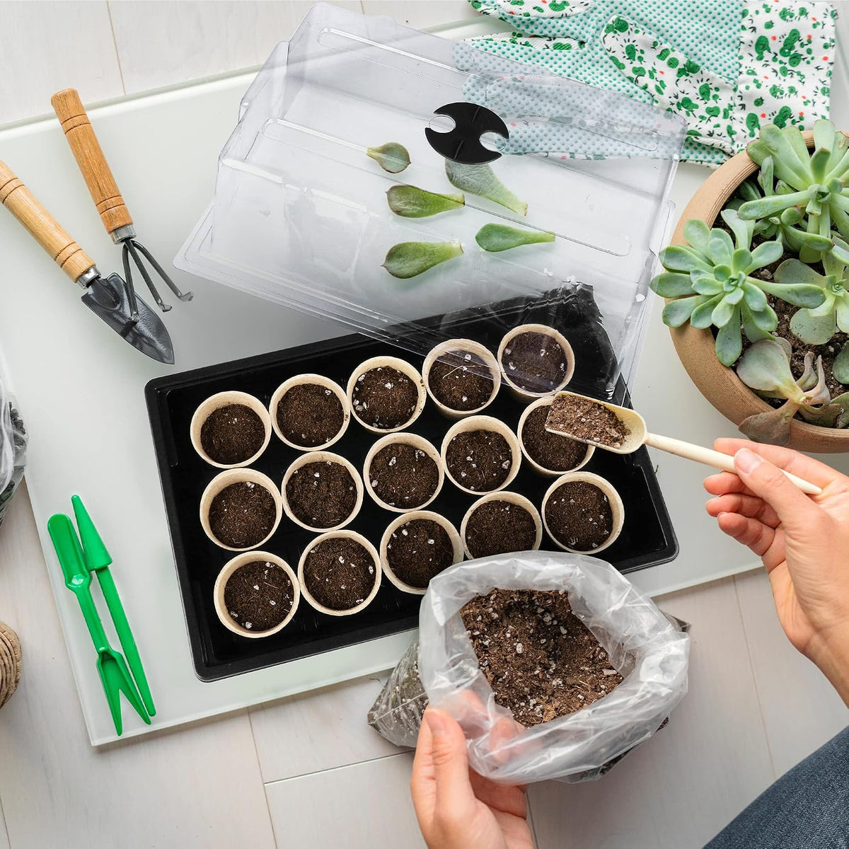 Hahood 4 Pack Seed Starter Tray Set