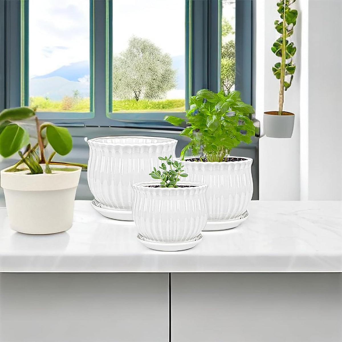 Yesland 3 Pack Ceramic Planter Pots
