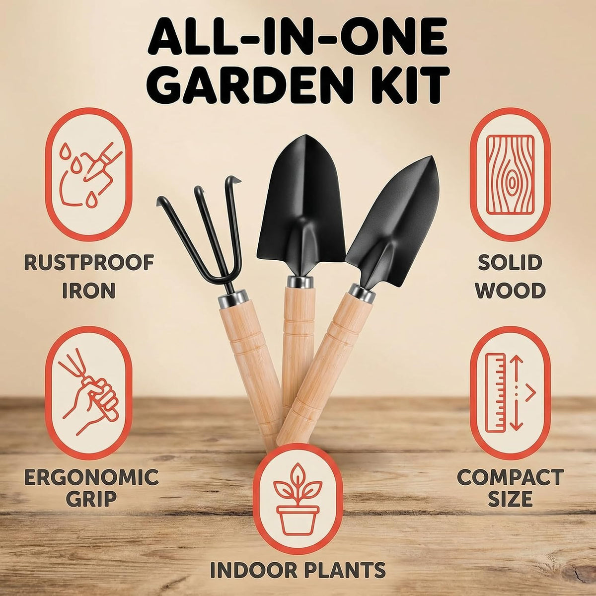 3PCS Small Garden Tools Set