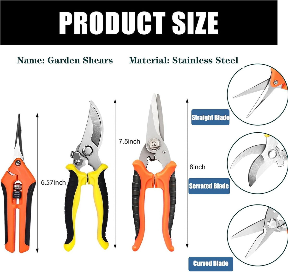 3 Pack Pruning Shears