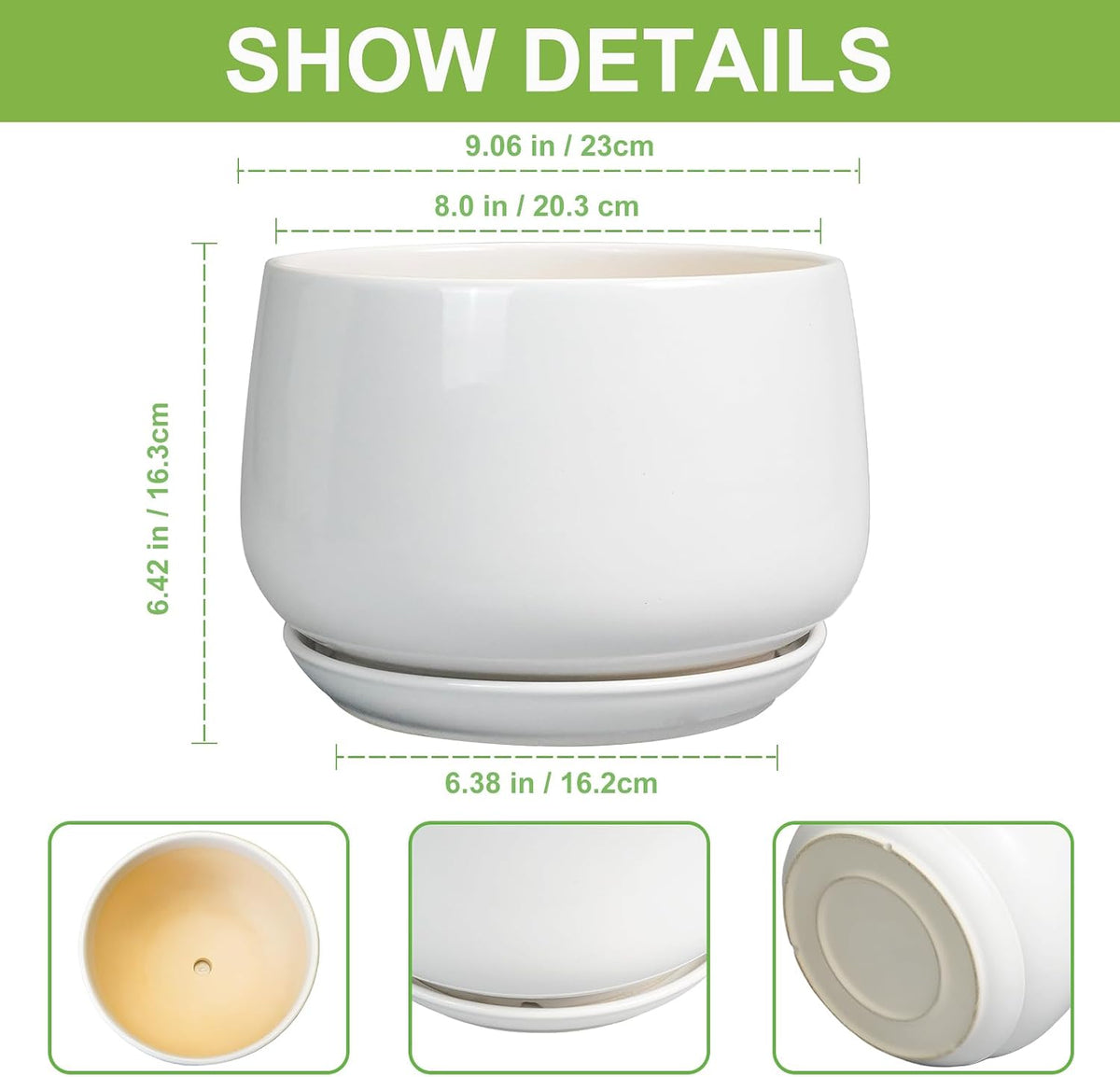 G EPGardening 9-Inch Ceramic Planter