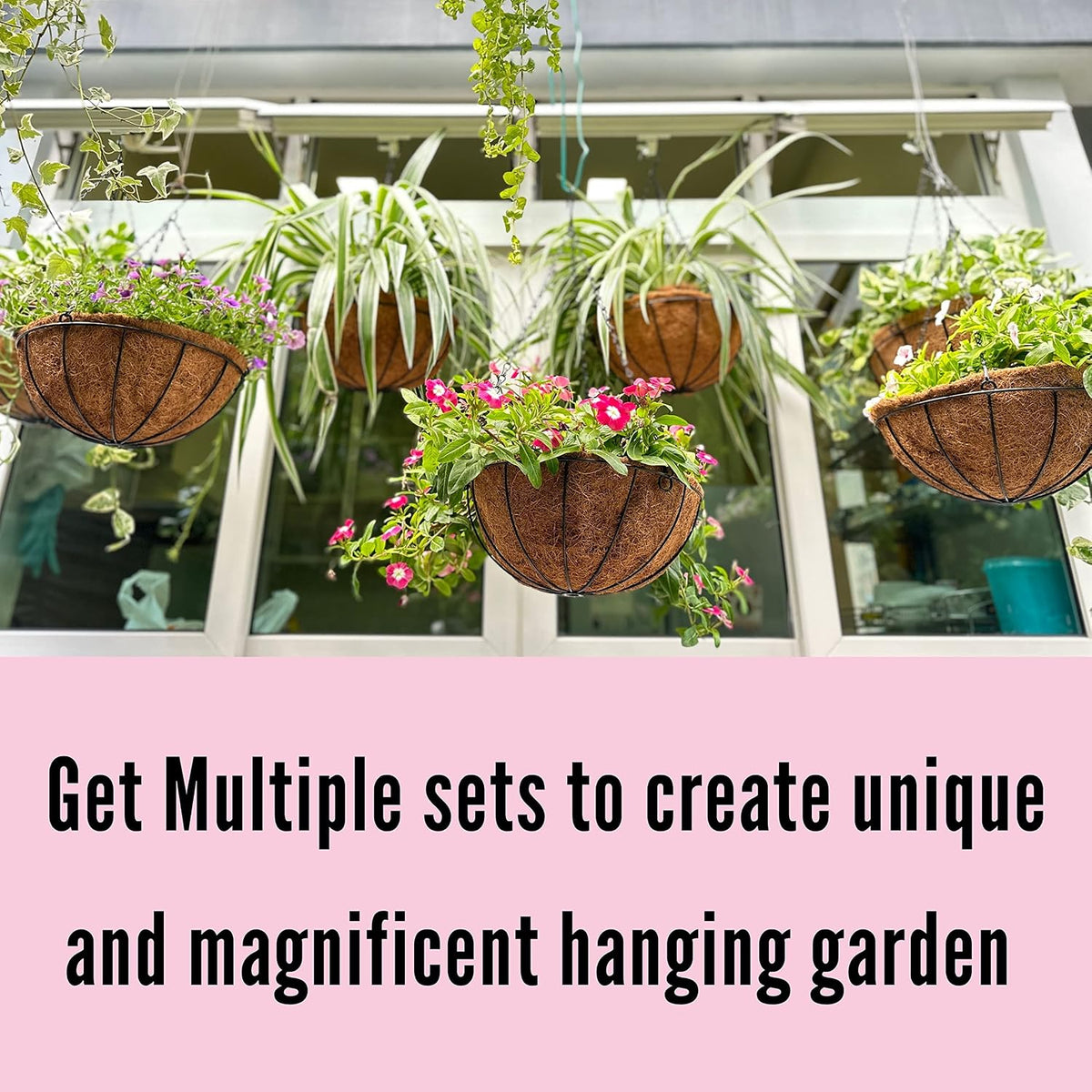 LaLaGreen 4 Pack Hanging Baskets