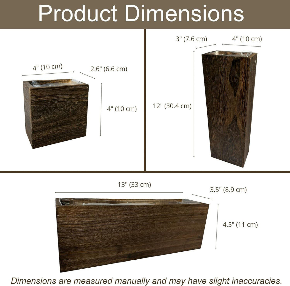 LaLaGreen 8 Pack Wood Wall Planters