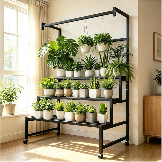 4-Tier Plant Stand on Wheels