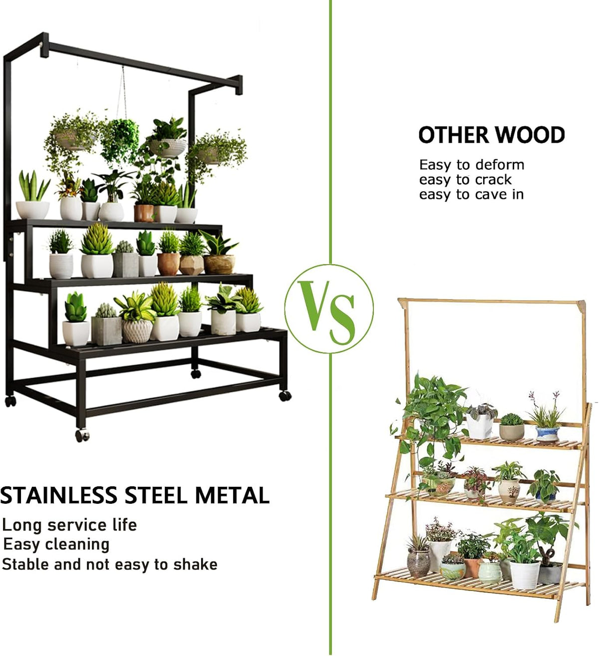 4-Tier Plant Stand on Wheels
