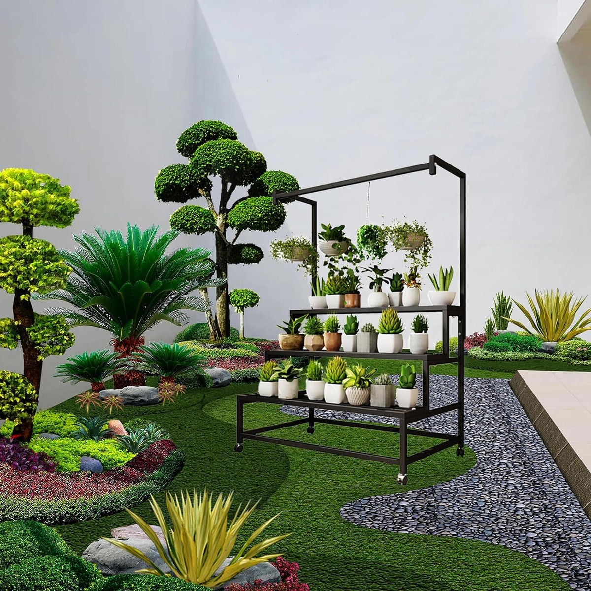 4-Tier Plant Stand on Wheels